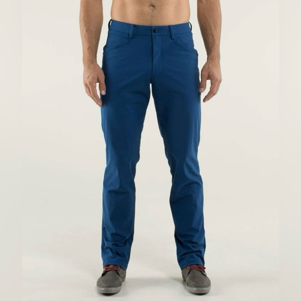 Gently used Lululemon Athletica mission pants II rugged blue inkwell dress up 32